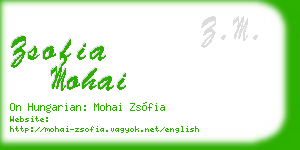 zsofia mohai business card