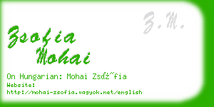 zsofia mohai business card